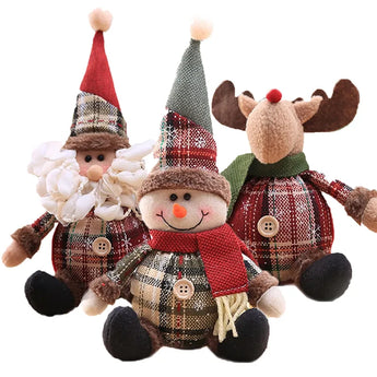 Snowman Doll Merry Chirstmas Decor for Home Table 2023 Elk Doll Christmas Ornaments Santa Claus Navidad Gift Happy New Year 2024