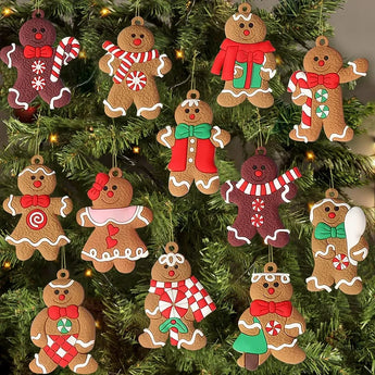 Gingerbread Man Ornaments Xmas Tree Hanging Pendant 2023 Merry Christmas Decorations for Home 2024 New Year Gift Navidad Noel