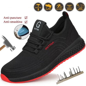 Man woman Breathable Casual sneakers Protective shoes Fashion Autumn Steel Toe Work Shoes for Men Puncture Proof Safety Shoes