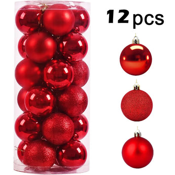 12Pcs Christmas Balls Ornaments for Christmas Tree Decoration Shatterproof Hanging Ball Holiday Party Decor