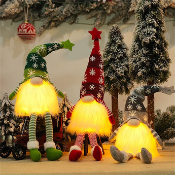 Glowing Gnome Christmas Faceless Doll Merry Christmas Home Decoration Navidad Natal Gift for New Year 2023 Christmas Gifts