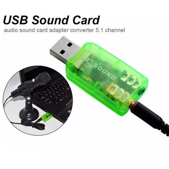 Adaptador de tarjeta de sonido USB externo interfaz de Audio 5,1 virtual 3D USB a 9 y micrófono