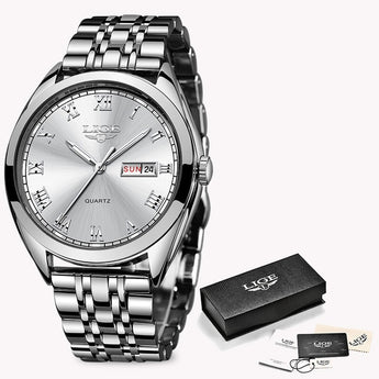 2019nuevos relojes LIGE de marca superior de hombre cronógrafo de Moda hombre Acero inoxidable resistente al agua hombres de negocios reloj de pulsera