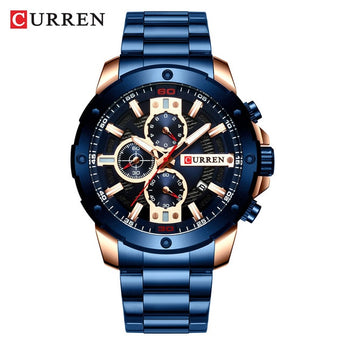💥💥 HOT SALE fashion sports stainless steel chronograph watch for men 8336 waterproof Shipping🚅🚄🚚 to Worldwide🌎🌏