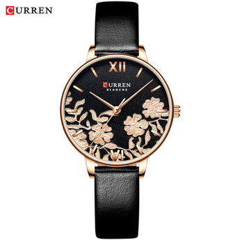 CURREN las mujeres relojes de lujo superior de acero inoxidable correa de reloj de pulsera para las mujeres Rosa reloj de cuarzo reloj de señoras