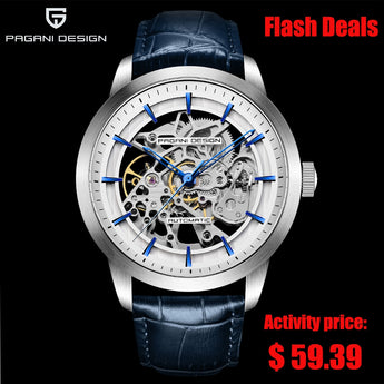 Pagani Design Luxury Automatic Mechanical Watch Stainless Steel Waterproof Leather Strap