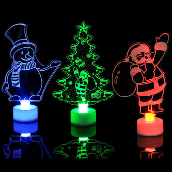 Colorful LED Decorative Lights New Year Christmas tree Pendant decorations Snowman Santa Claus Light Party supplies Home Decor