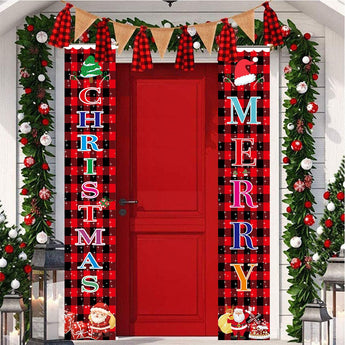 2023 Christmas Door Decoration Merry Christmas Banner Decor for Home Hanging Christmas Ornament Navidad Happy New Year Gift
