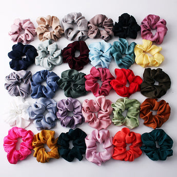 2019 New arrival Fashion women lovely satin Hair bands bright color hair scrunchies girl's hair Tie Accessories Ponytail Holder