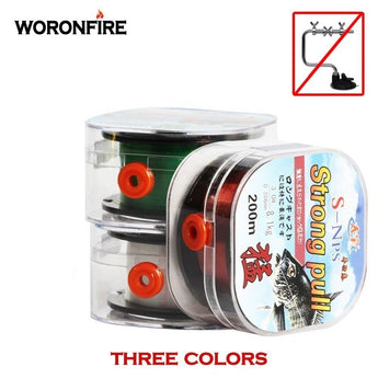 200m Fluorocarbon Coating Fishing Line 0.4#-10# White Green Brown Wear Resistant Stretchable Sinking Carbon Fishing Line