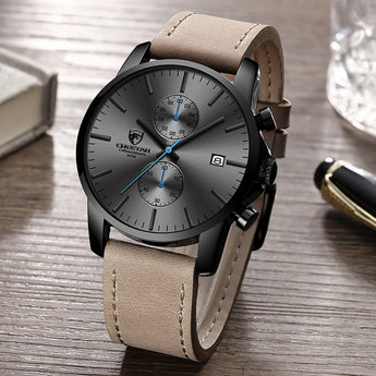 2019 Men Watch CHEETAH Brand Fashion Sports Quartz Watches Mens Leather Waterproof Chronograph Clock Business Relogio Masculino