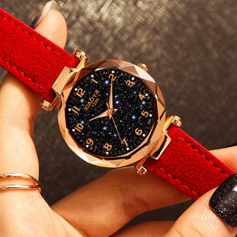 Fashion Watches Best Sell Star Sky Dial  Luxury Rose Gold Women's Bracelet Quartz Wrist