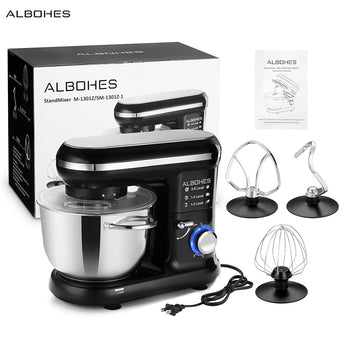ALBOHES SM-1301Z Pro 5.5L 600W Bowl-Lift Stand Mixer Portable Blenders Food Processor 6 Speed Settings Kitchen Appliances