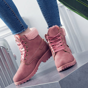 Women boots 2019 hot fashion winter shoes warm round toe ankle boots for women
