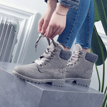 Women boots 2019 hot fashion winter shoes warm round toe ankle boots for women