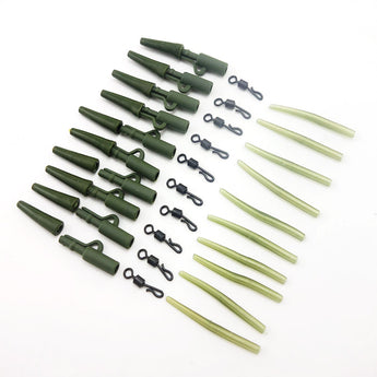 1Set Total 40pcs Carp Fishing Lead Clips Quick Change Snap Clips and Tail Rubber Connector for Carp Fishing Rigs