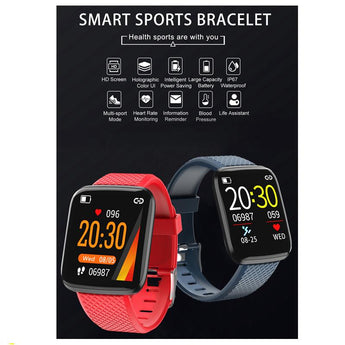 New 116 Plus2 UI Update Smart Watch Band HR Blood Pressure Monitor Multi Sport Modes Reminder Fitness Smart Watch Sports Fitness