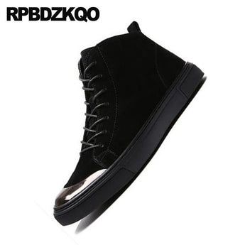 Sneakers Italian Trainer Shoes High Top Designer Lace Up Booties Faux Fur Mens Winter Boots Warm Black Ankle Genuine Leather
