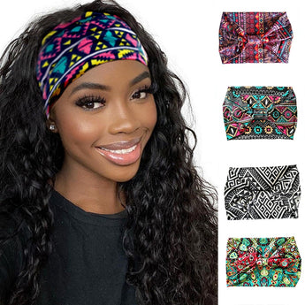 Yoga Turban Knot Headwrap Sports Elastic yoga Hairband Fashion Cotton Fabric Wide headband For Women Hair accessoires