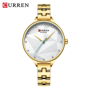 Nuevo reloj de moda CURREN para mujer, relojes de cuarzo de lujo, Reloj Simple para mujer, reloj de pulsera para mujer, reloj de acero inoxidable