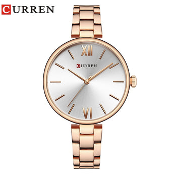 Nuevos relojes de mujer de lujo de cuarzo de oro rosa para mujer reloj de pulsera para mujer