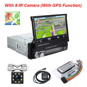 Podofo 7 "retráctil Autoradio GPS navegación Bluetooth coche Radio MP5 reproductor de Audio estéreo 1DIN Universal FM accesorios de coche