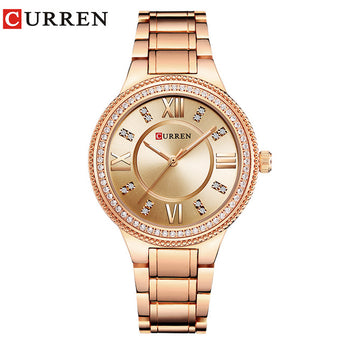 Relojes de mujer CURREN reloj de pulsera de lujo reloj femenino para mujer Milanese acero señora Rosa oro cuarzo señoras reloj 2019  (15)