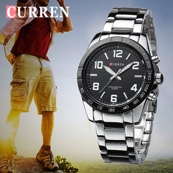 Relojes para hombre CURREN, relojes de pulsera militares de lujo de marca superior, reloj de acero para hombre, reloj de negocios a prueba de agua, reloj Masculino xfcs