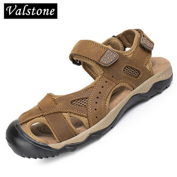 Sandalias de hombre Valstone zapatos de playa de lujo de cuero genuino de verano para hombre, zapatillas de deporte de verano para hombre, sandalias de hombre, Tallas grandes 48