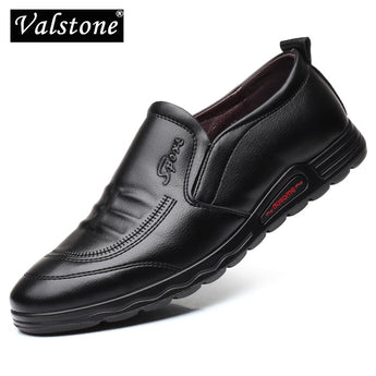 Zapatos de cuero casuales de Valstone para hombre mocasines suaves mocasines de otoño para hombre zapatillas de deporte al aire libre zapatos formales de cuero para boda negro marrón