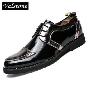 Zapatos de cuero casuales de Valstone para hombre, zapatillas de goma para hombre, zapatos oxford dorados, mocasines, mocasines de plata, talla grande 48
