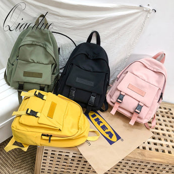 Women's backpack Fashion solid color shoulder casual school for teenagers Children zipper canvas travel 2019