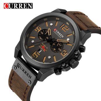 Men Watch CURREN 8314 Top Luxury Brand Mens Military Sport Wristwatch Genuine Leather Quartz Watch Waterproof Relogio Masculino
