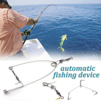 5Pcs Smart Kingfisher Stainless Steel Hook Trigger Spring Fishing Hook Setter Bait BiteTriggers the Hook CatchFish Automatically