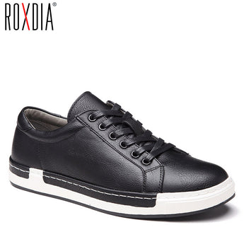 ROXDIA men's shoes leather for men waterproof with laces