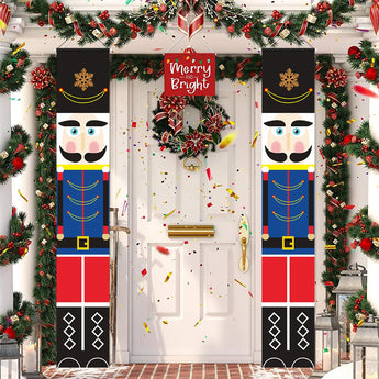 Cartel navideño de Papá Noel para puerta, adornos navideños para el hogar, adorno navideño, regalo de Navidad, Año Nuevo 2022, 2023