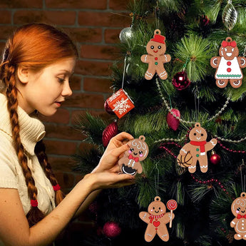Adornos de hombre de jengibre para árbol de Navidad, colgante, adornos navideños para el hogar, regalo de Año Nuevo, Navidad, 2023, 2024