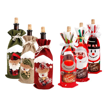 Funda navideña para botella de vino, adornos navideños para el hogar 2023, adornos navideños, regalos de Navidad, Año Nuevo 2024