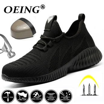 Zapatos de seguridad ligeros para hombre, botas de trabajo de camuflaje, zapatos indestructibles para construcción, zapatillas de trabajo, botas de seguridad 2022