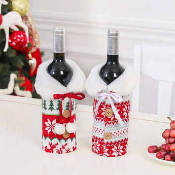 Funda navideña para botella de vino, adornos navideños para el hogar 2023, adornos navideños, regalos de Navidad, Año Nuevo 2024