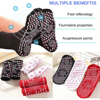 1/6 pares de calcetines de turmalina adelgazantes para la salud, calcetines térmicos elásticos de invierno con autocalentamiento, calcetines para el cuidado de la salud, calcetines cortos, terapia magnética