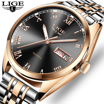 2019nuevos relojes LIGE de marca superior de hombre cronógrafo de Moda hombre Acero inoxidable resistente al agua hombres de negocios reloj de pulsera