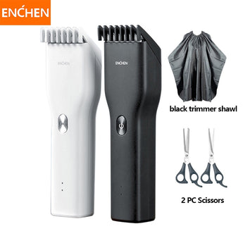 ENCHEN-maquinilla eléctrica para cortar el pelo, cortador de pelo de cerámica USB, carga rápida, cortadora de pelo para hombres, regalos de navidad 