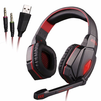 KOTION EACH G4000 Pro USB 3,5mm auriculares para juegos con micrófono estéreo Bass Gamer auriculares luces LED para PC ordenador portátil 