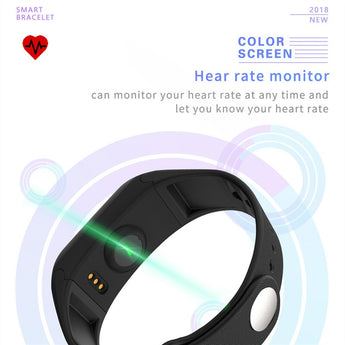 2018 deportes nuevos pulsera inteligente presión arterial monitor de ritmo cardíaco F1S color reloj inteligente rastreador de fitness pulsera inteligente podómetro 