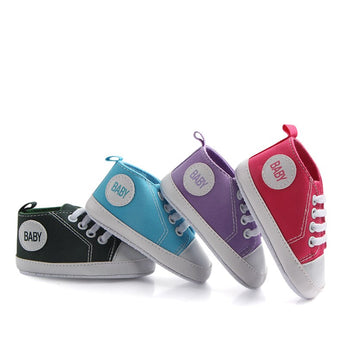 Bk nuevas zapatillas deportivas clásicas de lona para bebés recién nacidos, niños y niñas, zapatos para primeros pasos, zapatos antideslizantes de suela blanda para bebés pequeños