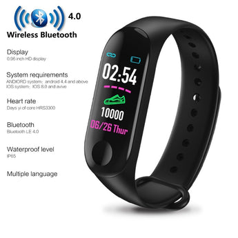 Nuwe Sport-Bluetooth-slimhorlosie-kleurskerm Bloeddruk-hartslagmonitor Waterdigte slimhorlosie Mans vir IOS en Android