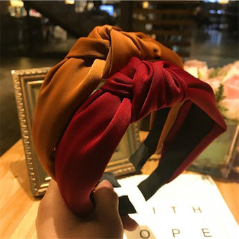 Haimeikang colores sólidos pelo anudado banda para el cabello para mujeres diademas diademas sombreros 2018 nueva llegada 