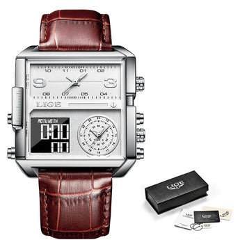 Relojes digitales LIGE 2022 para hombre, marca de lujo, reloj de pulsera cuadrado resistente al agua, reloj deportivo militar de cuarzo para hombre, reloj Masculino