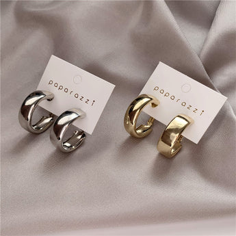 Gold Big Hoop Oorbelle Koreaanse Meetkunde Metaal Oorbelle Vir Vroue Retro Drop Fashion Jewelry
